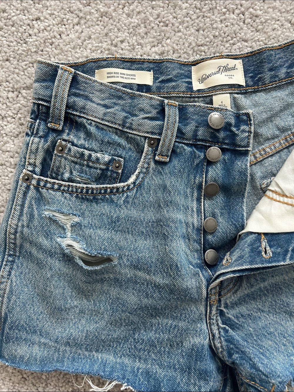 Universal Thread High Rise Mini Cut Off Shorts - Picture 5 of 6